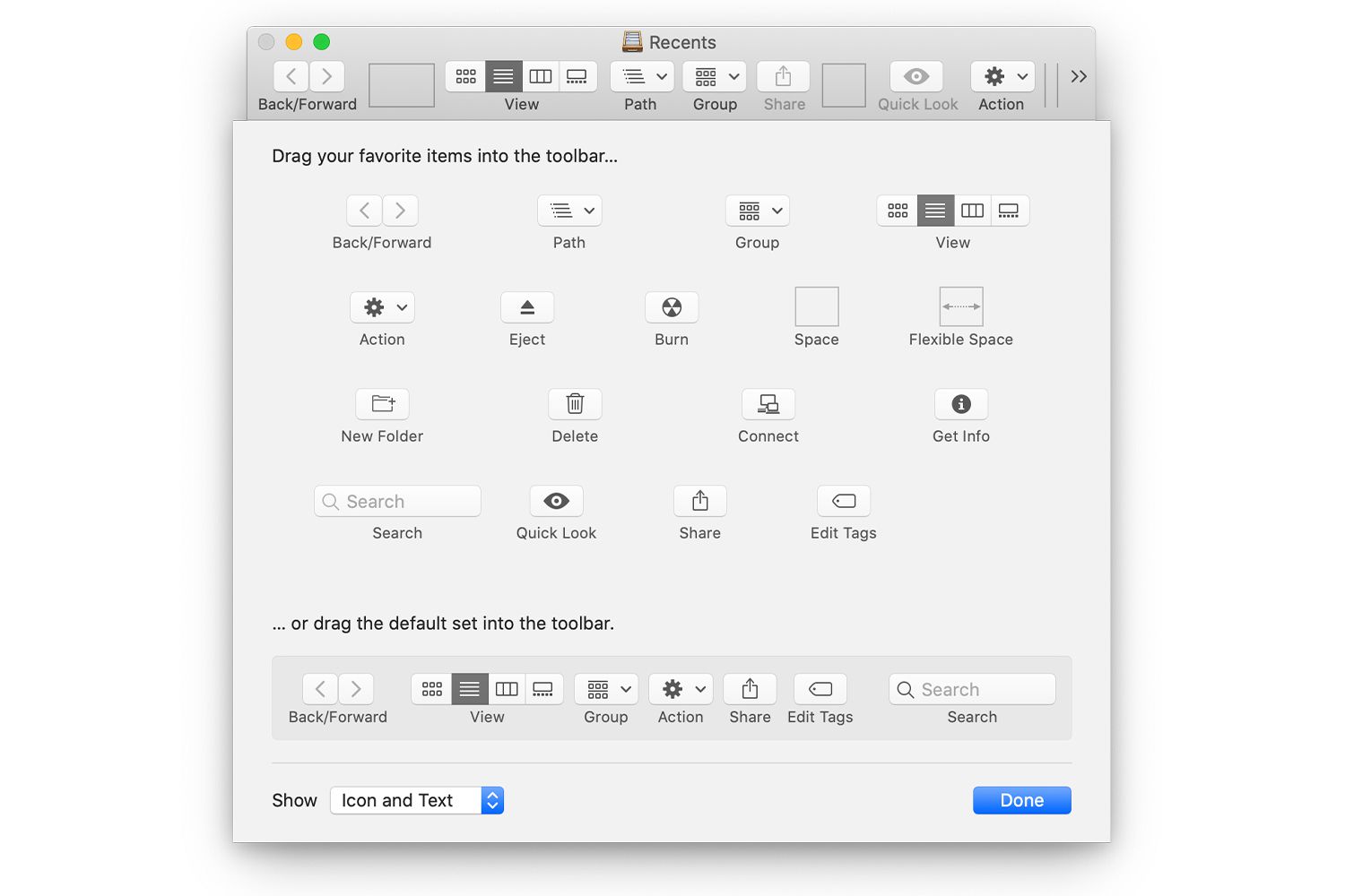 arrange mac toolbar icons